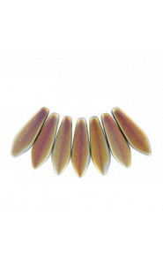 Czech Glass Daggers beads 5x16mm Jet marea full matted 23980-28073